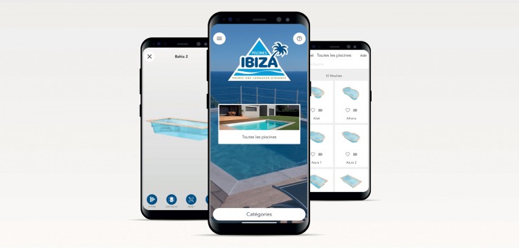 Application mobile de Piscines Ibiza à télécharger pour configurer sa piscine idéale facilement