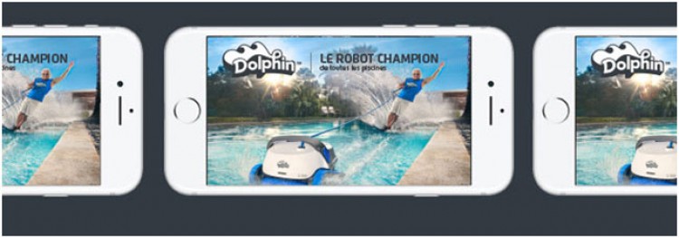 Site internet robots piscine Dolphin mobile friendly