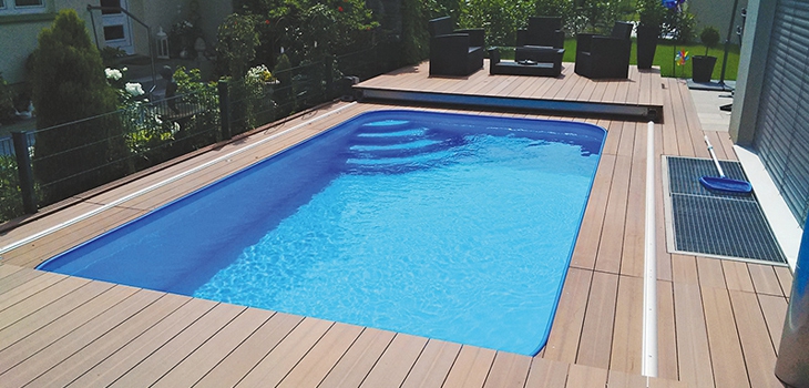 Terraza móvil de seguridad para la piscina y el spa