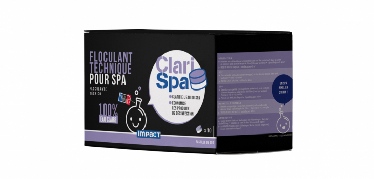 pastilles prédosées concentrées 10 g floculant technique pour spa Clari Spa d'Impact