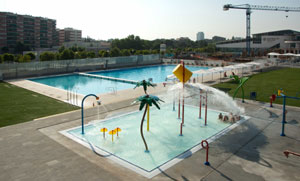 aquatic playground of the swimming pool