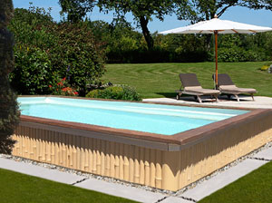 piscine beton imitation bois