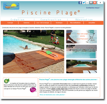 site web Piscine PlageÂ® 