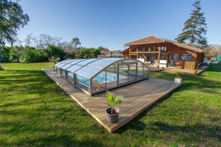 abri piscine hauteur 1,80 m télescopique Alto mi-haut Abridéal