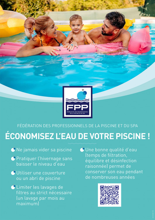 Affiche campagne FPP Gestion eau piscine