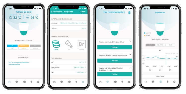 parametres eau piscine surveillance recommandations appli smartphone ico