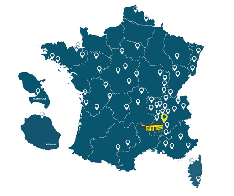 Carte de France des magasins Aquilus Piscines et Spas