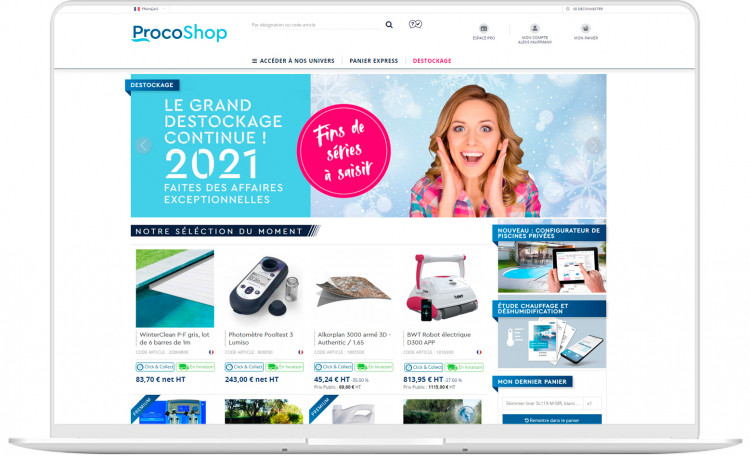 Mise en forme sur écran de procoshop.com