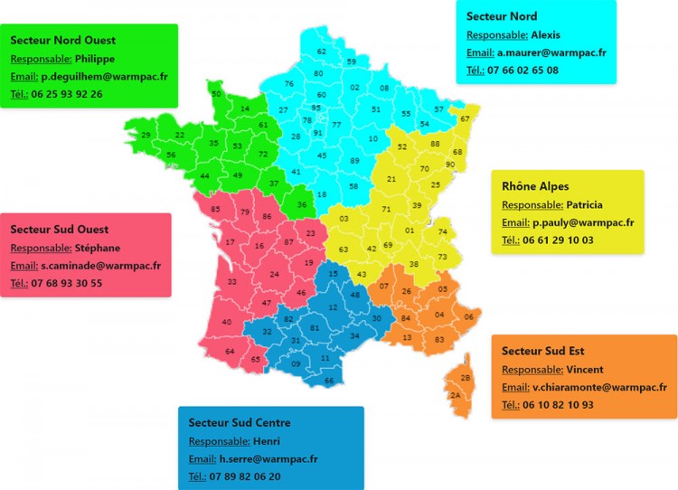 Cartes commerciaux Warmpac France