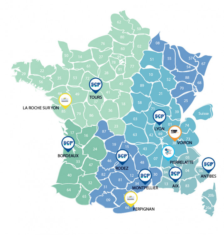 Formations SCP Academy 2021-2022 carte de France