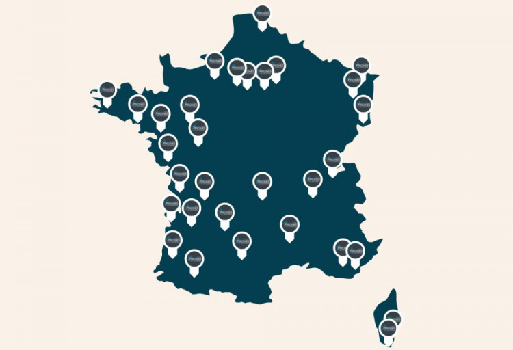 Carte du réseau Piscines de France