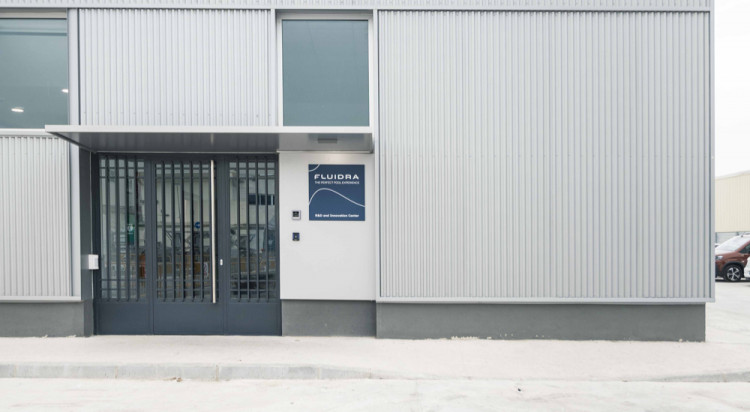 Entrance to the Fluidra's EMEA R&D&I center in Catalonia