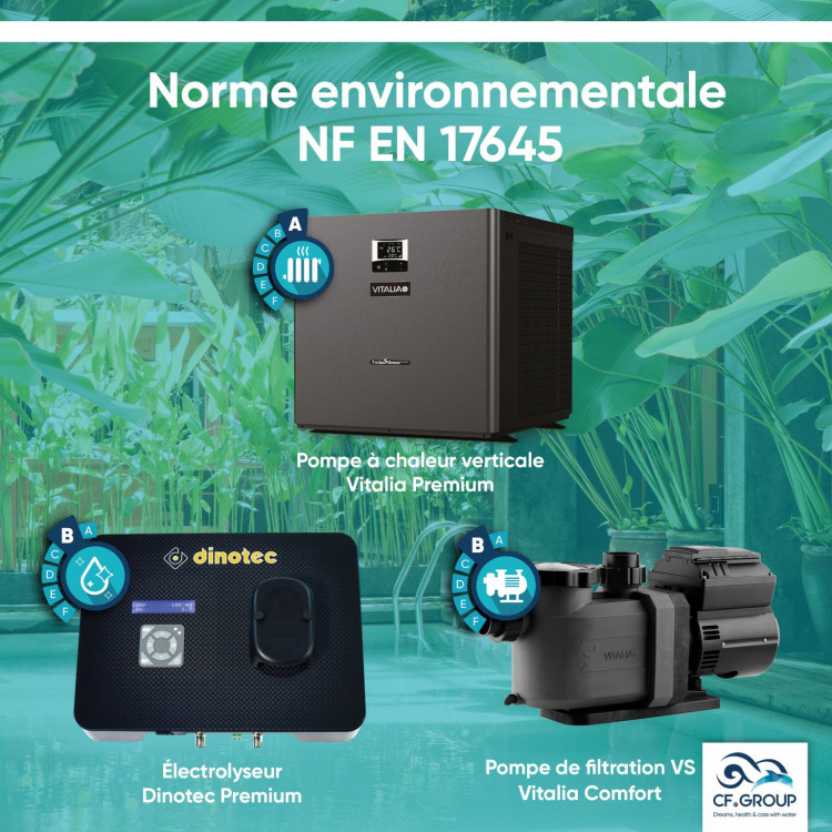 Extrait catalogue CF Group France 2023 équipements piscine classés NF EN17645