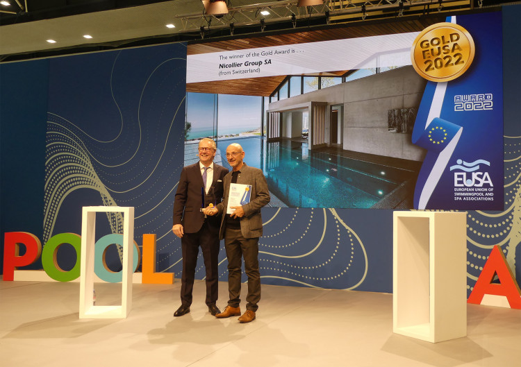 Gold EUSA Award Piscine privée intérieure Nicollier Group et Bert Granderath