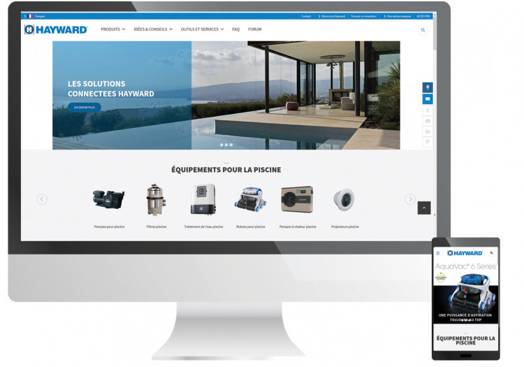Nouveau site Web responsive www.hayward.fr