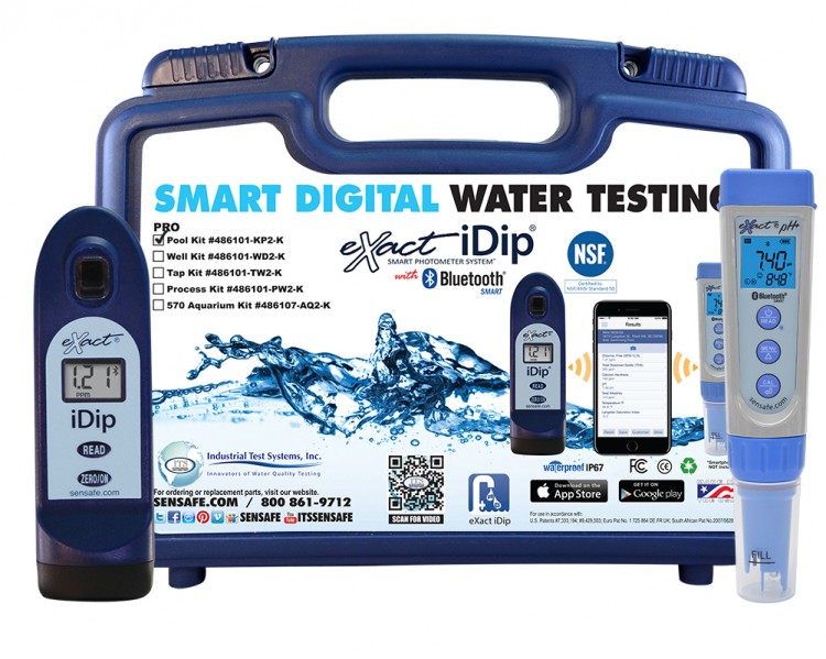 Smart Digital Water Testing - Komplette Kit Poolwasserqualitätstest eXact® iDip®  NSF-50-zertifizierten