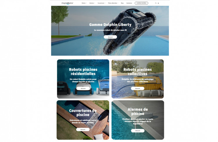 Page d'accueil du site web Maytronics