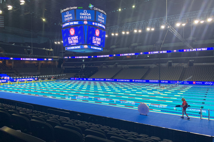 Myrtha pools competition pool at CHI health Center of Omaha USA US Olympic Team Trials Wave II