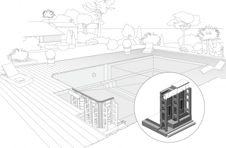 schema stylisé du Concept Piscines Caron