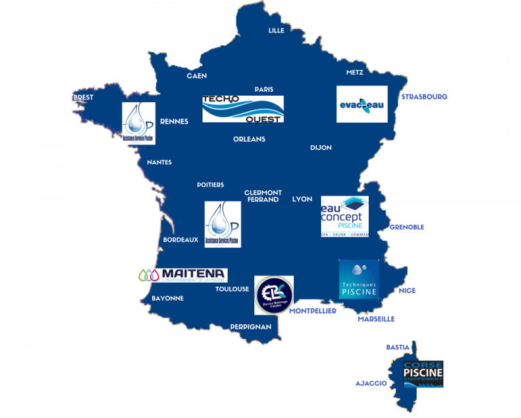 répartition territoriale réseau Aquatic Pro