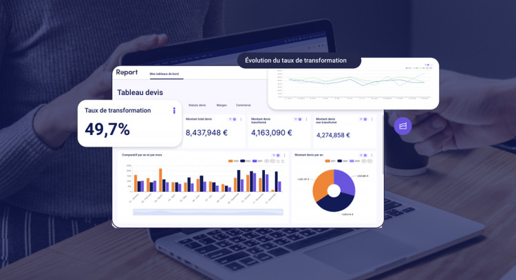 Logiciel reporting piscinier taux de transformation des devis