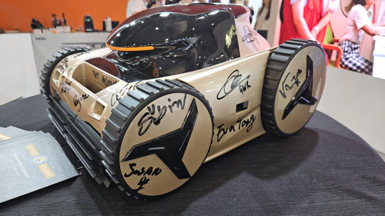 The X20 robot with the partners' signatures