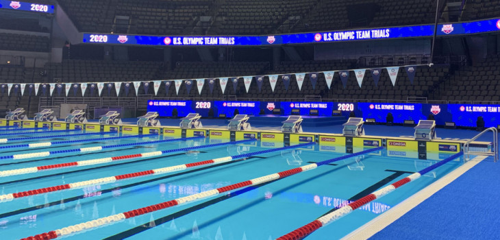 Piscina da competizione Myrtha Pools del CHI Health Center di Omaha US Olympic Team trials Wave II U