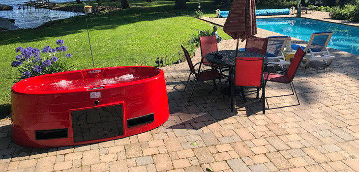2 seater red portable SpaBerry Hot Tub