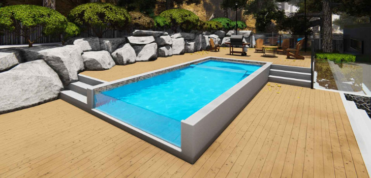 3D printed fiberglass swimming pool San Juan Pools