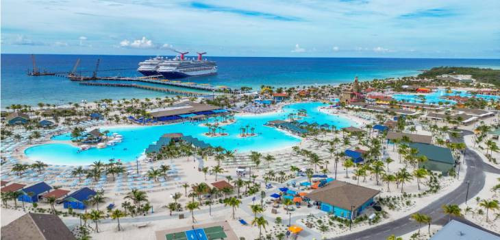 Un'imagine artificiale di Celebration Key, una destinazione privata ai Caraibi