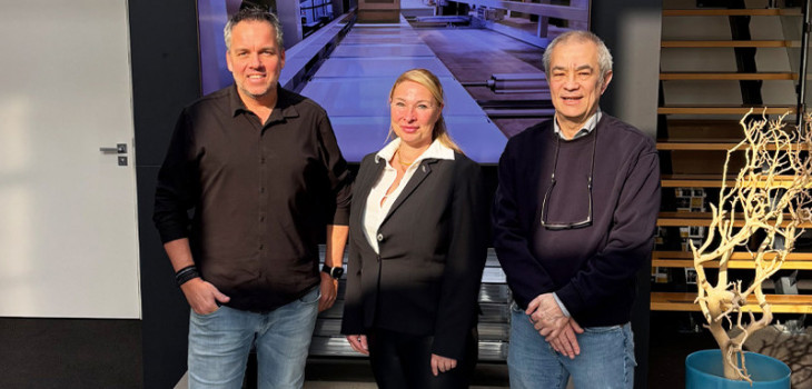 Roy Peeters (general Manager of Aquadeck) with Angela Herrmann and Michael Visser