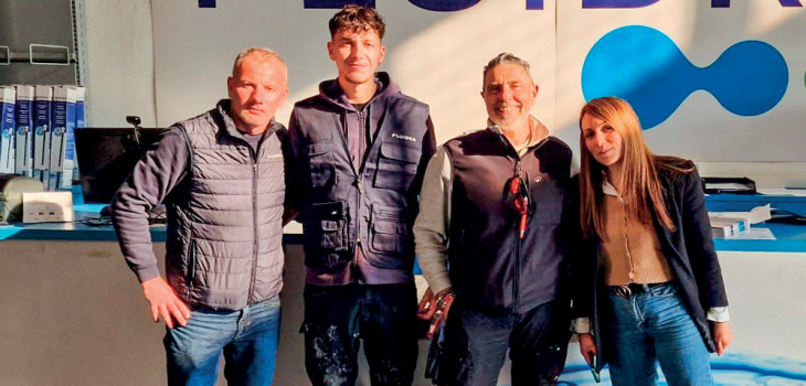 Cl&eacute;ment, apprendista piscinista della MFU di Rennes, &egrave; stato accolto da RM Piscines, in Italia.