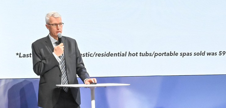 Chris Hayes sur le salon Piscine Global 2024
