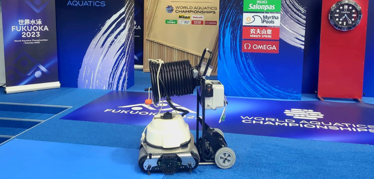 The Chrono MP3XL robot at the 2023 world swimming championships
