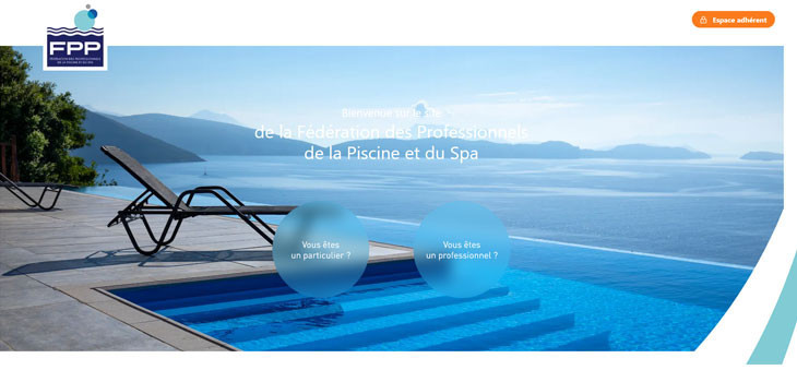 Nouvelle interface du site de la Fédération des Professionnels de la Piscine et du Spa