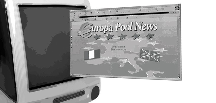 Maquette noir & blanc Home Page site Europa Pool News 