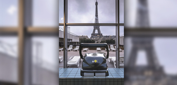 Hexagone robot Spot Mairie de Paris nettoyage de ses 41 piscines municipales 2021 à 2025