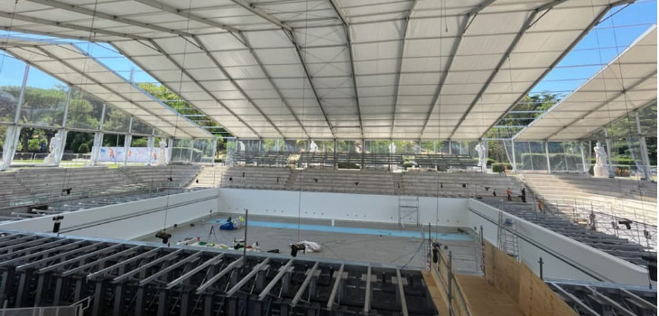 Chantier de la piscine de natation synchronisée du Foro Italico