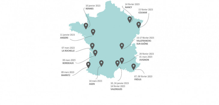 Carte de France des formations 2023 Pool Technologie