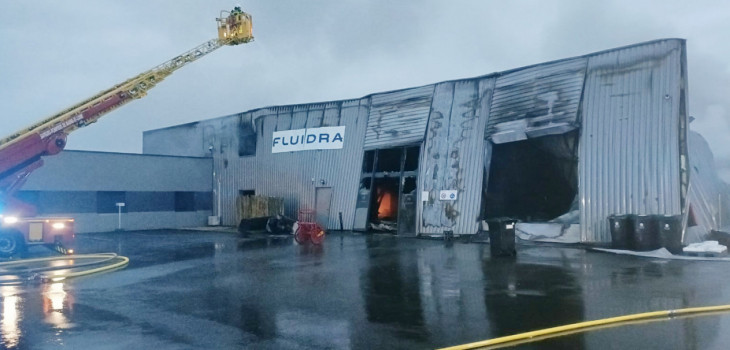 Les locaux Fluidra de Verrières-en-Anjou entièrement détruits