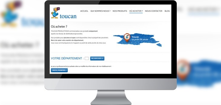 Page web répertoire des revendeurs TOUCAN