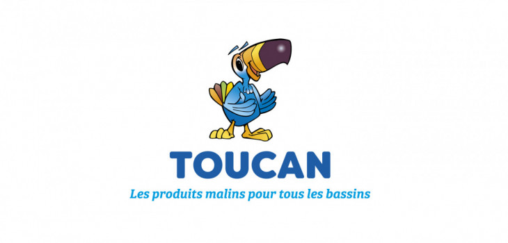 Le nouveau logo Toucan avec écriture en bleu