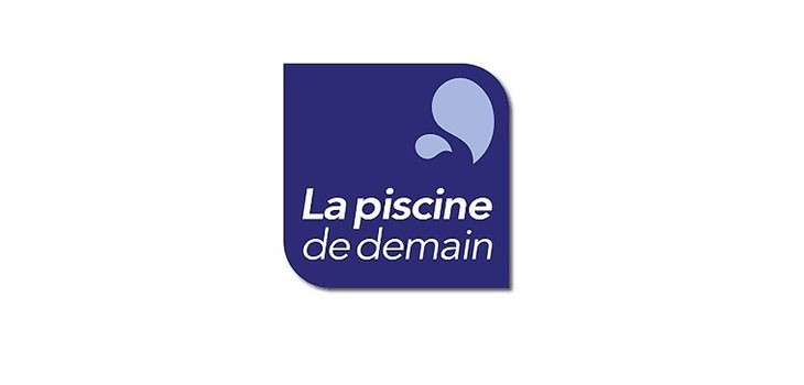 logo la Piscine De Demain blanc fond bleu marine