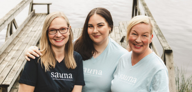 Anneli Wilska, Titta Pervis & Carita Harju from team Sauna from Finland