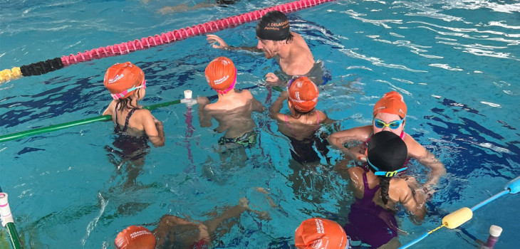 Gary Hunt et les apprentis nageurs