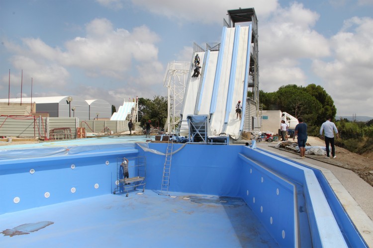 Chantier de construction du Water Jump - Creation Piscines