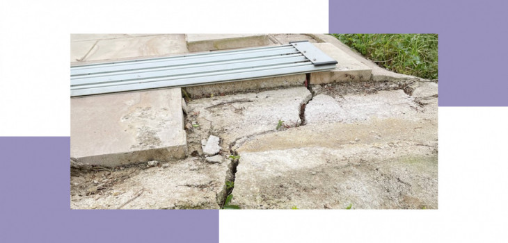 Mise en place de béton ou mortier non adapté
