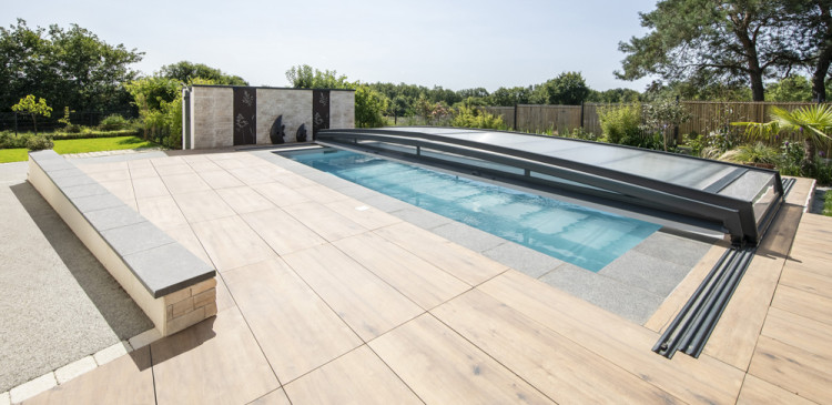 Abri de piscine télescopique Polycarbonate Platinium