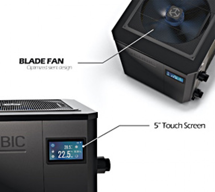 Blade fan and touch screen of the Supreme pool heat pump