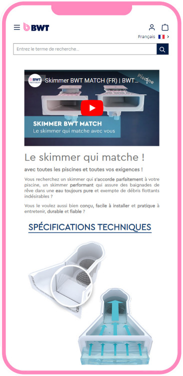 BWT Proshop sur smartphone